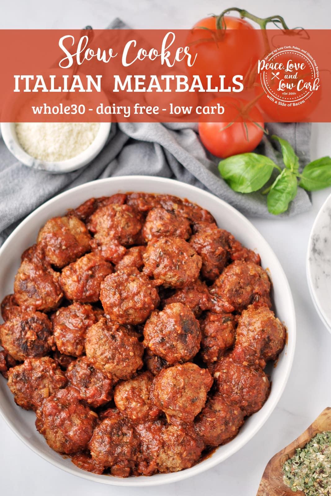 Slow Cooker Italian Meatballs Peace Love and Low Carb