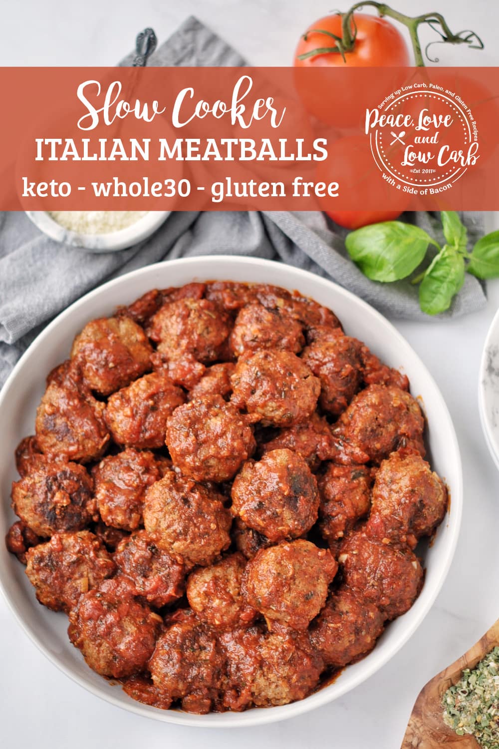Slow Cooker Italian Meatballs Peace Love and Low Carb