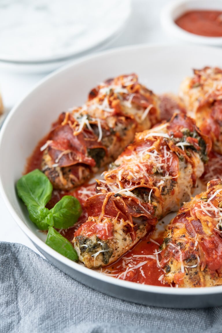 Hasselback Pizza Chicken - Peace Love and Low Carb