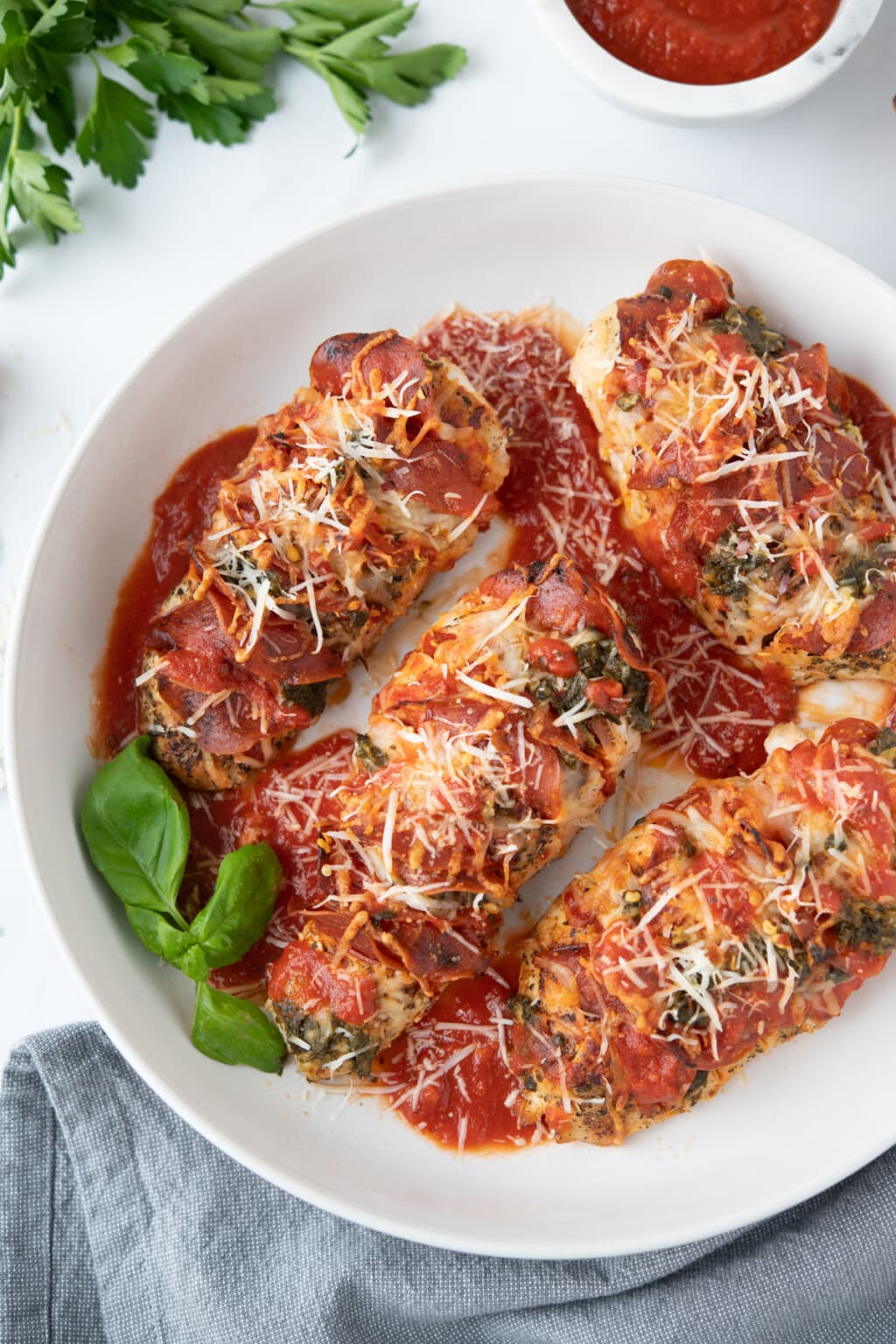 Hasselback Pizza Chicken - Peace Love and Low Carb