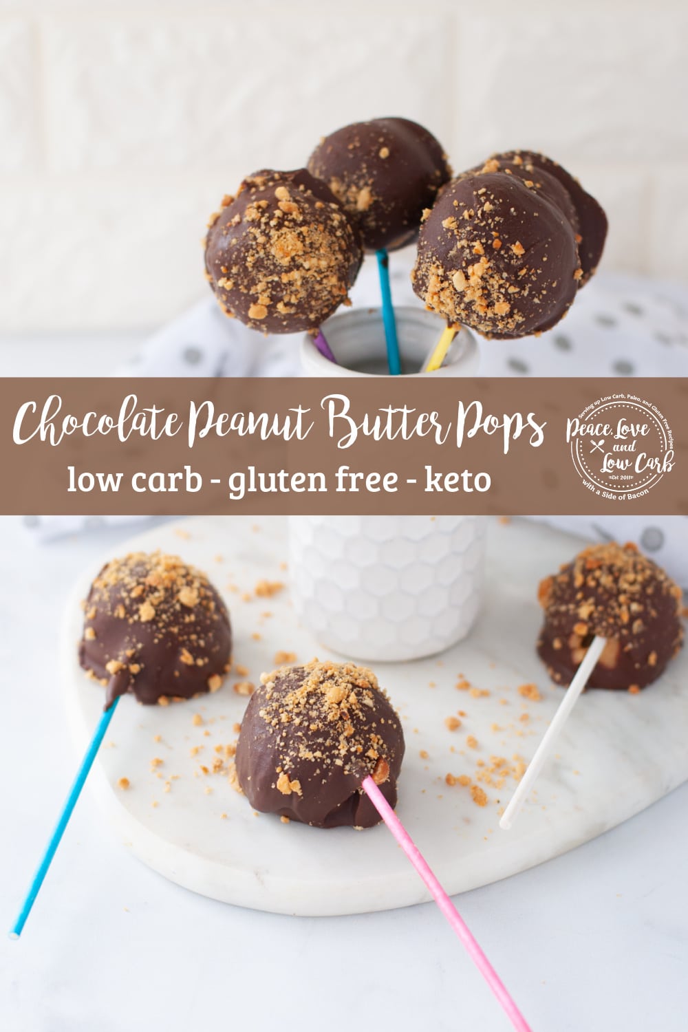 Keto Chocolate Peanut Butter Pops Peace Love and Low Carb
