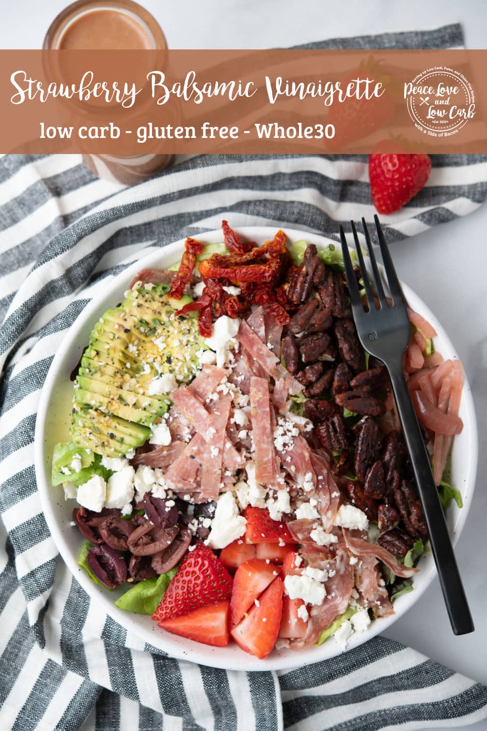 Strawberry Balsamic Vinaigrette low carb, whole30 Peace Love and Low Carb