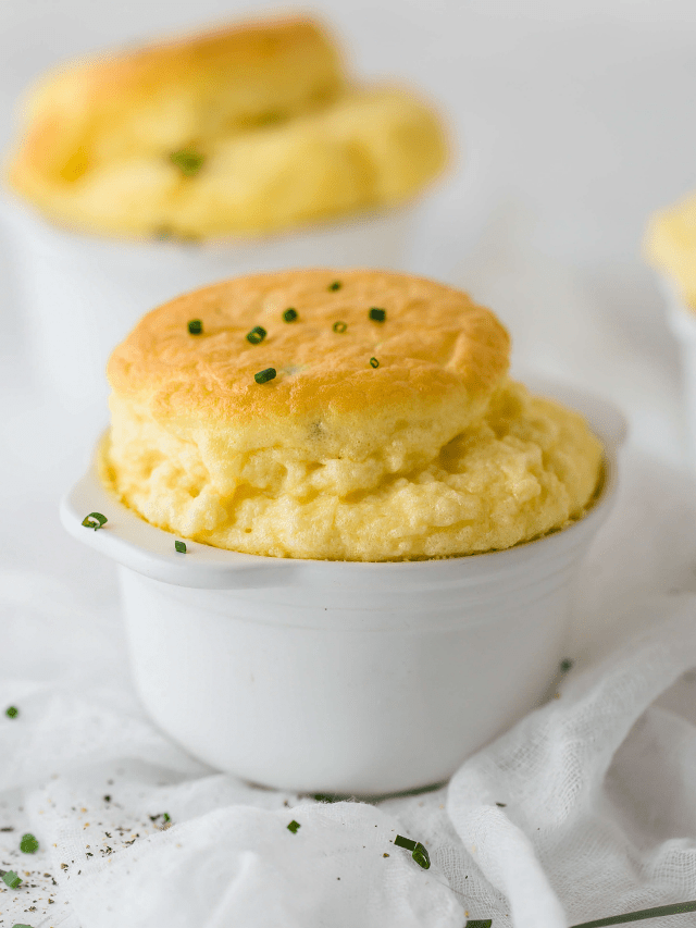 Cheese and Chive Keto Souffles