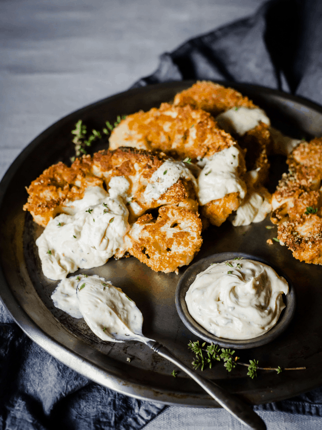 Chicken Fried Cauliflower Steaks Peace Love and Low Carb