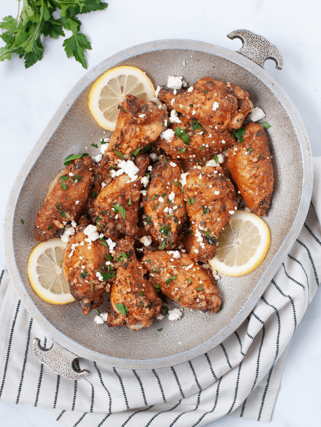 Crispy Lemon Feta Chicken Wings Peace Love and Low Carb