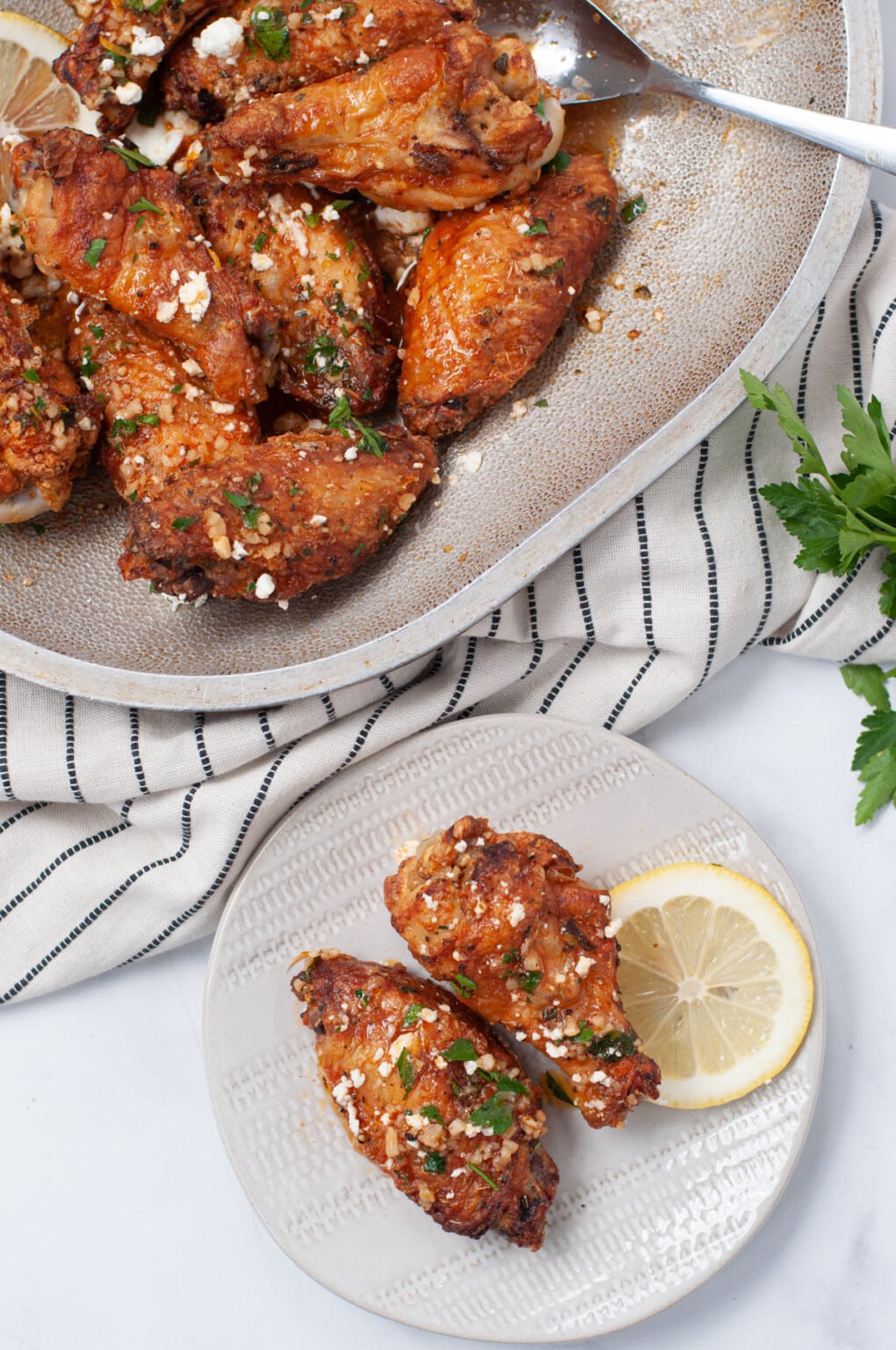 Crispy Lemon Feta Chicken Wings Peace Love and Low Carb