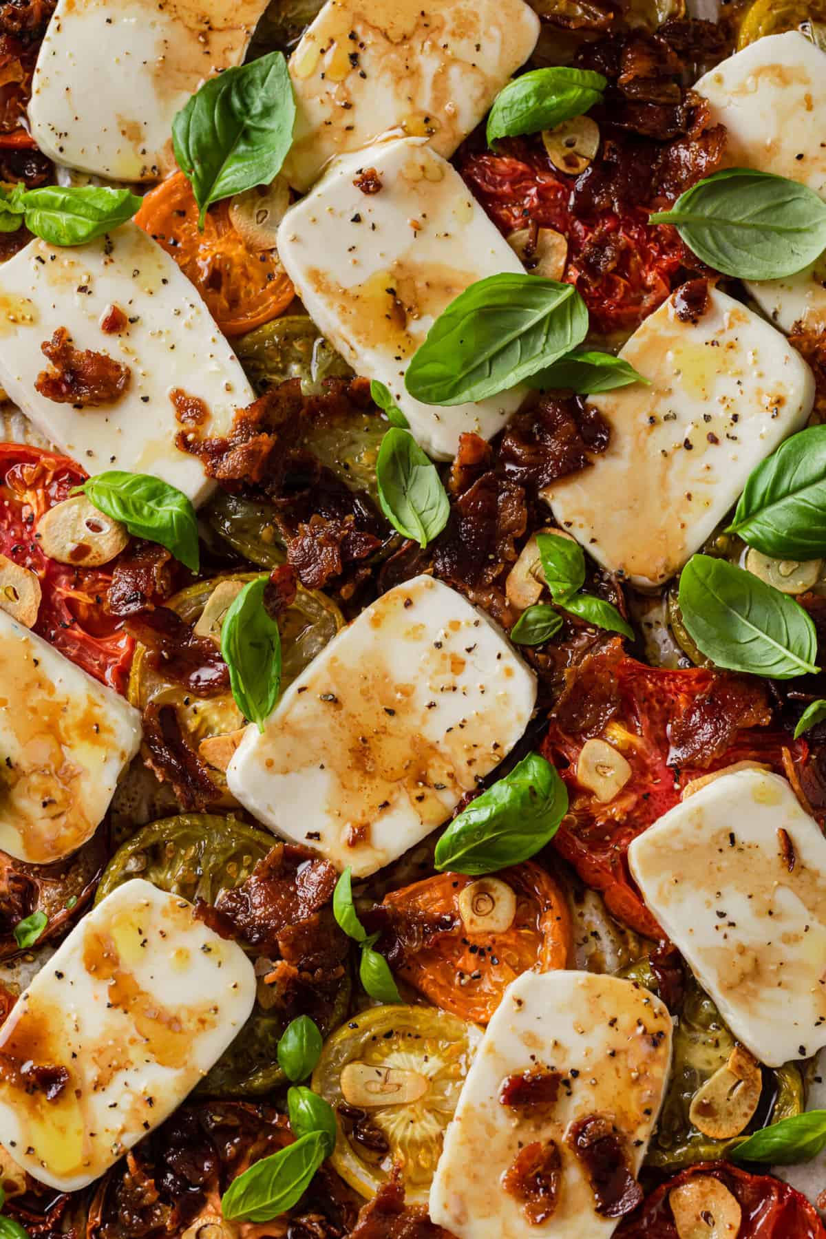 Baked Heirloom Caprese Salad - Peace Love and Low Carb