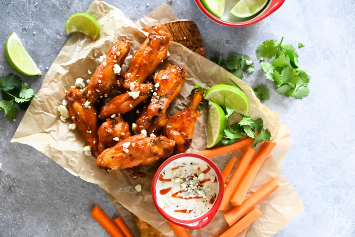 Keto Crispy Air Fryer Buffalo Chicken Wings - Peace Love and Low Carb