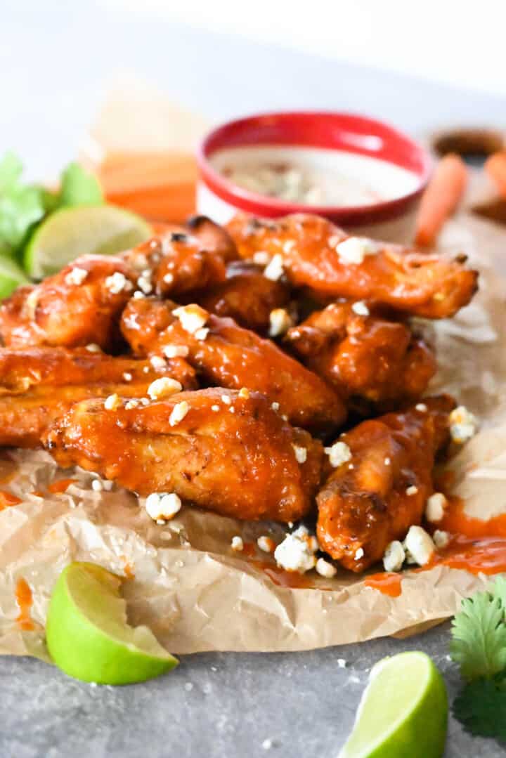 Keto Crispy Air Fryer Buffalo Chicken Wings - Peace Love and Low Carb