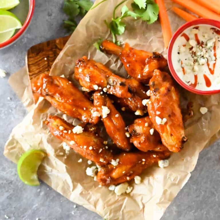 Keto Crispy Air Fryer Buffalo Chicken Wings - Peace Love and Low Carb