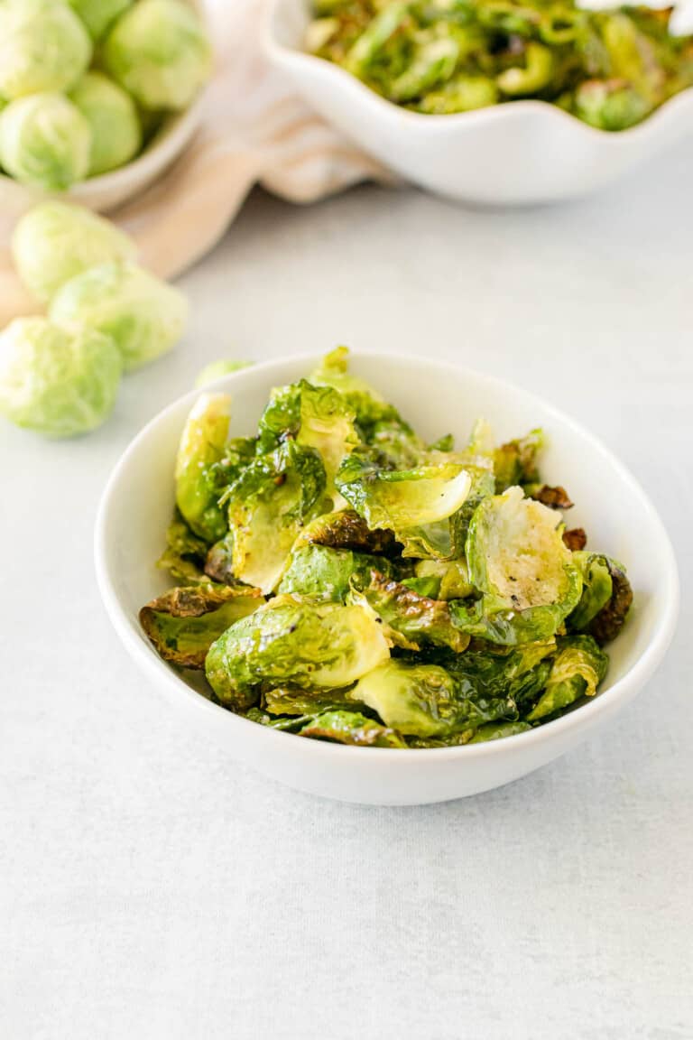 Garlic Parmesan Brussels Sprouts Chips - Peace Love and Low Carb