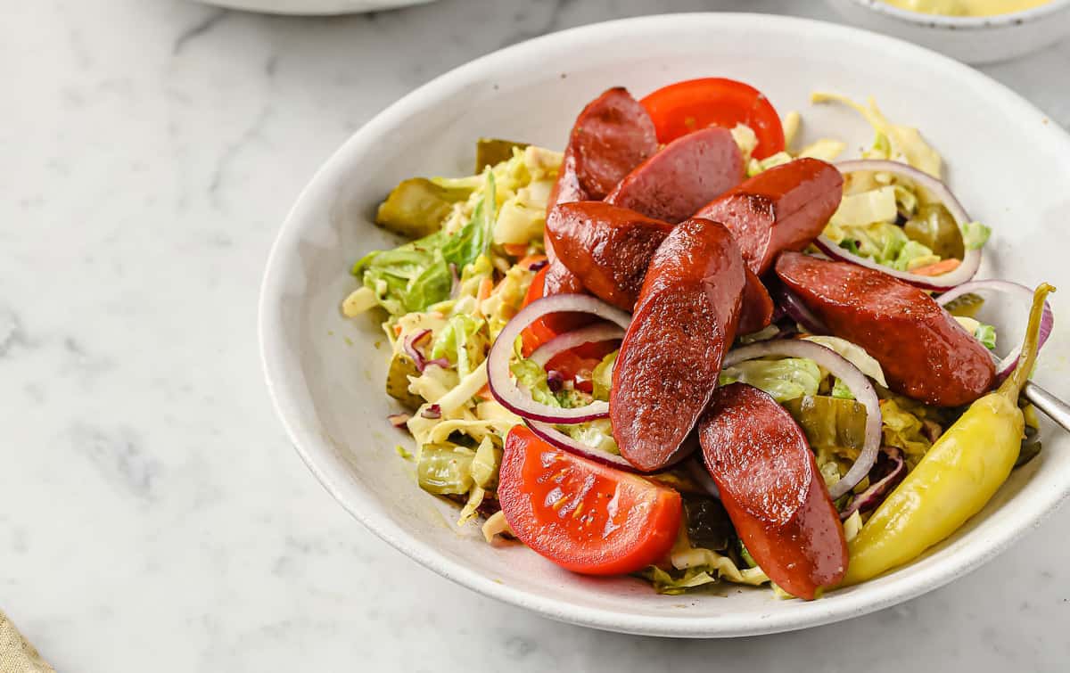 Keto Chicago Dog Salad Peace Love and Low Carb