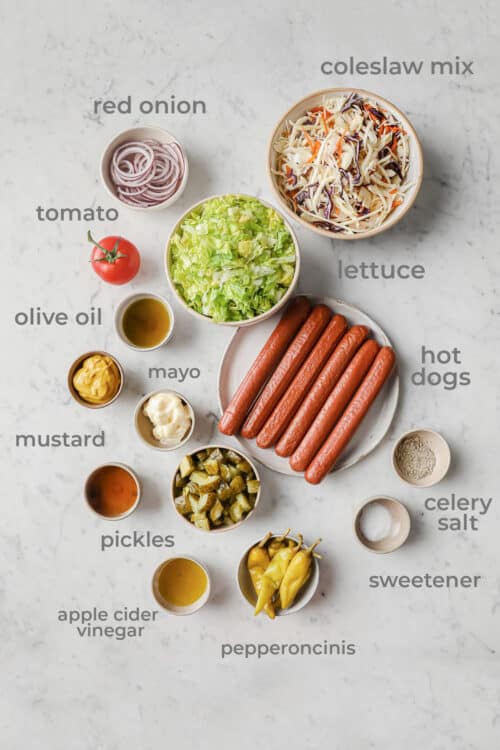 Chicago Dog Salad - Low Carb, Paleo, Whole30 - Peace Love And Low Carb