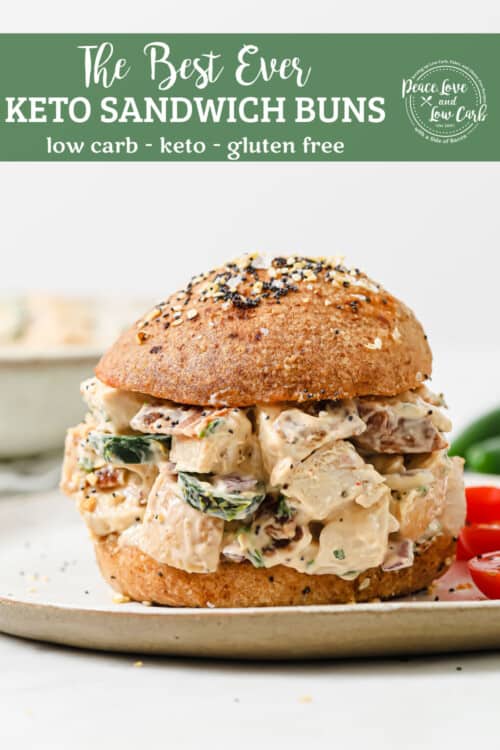 keto bread recipe piled high with jalapeno popper chicken salad