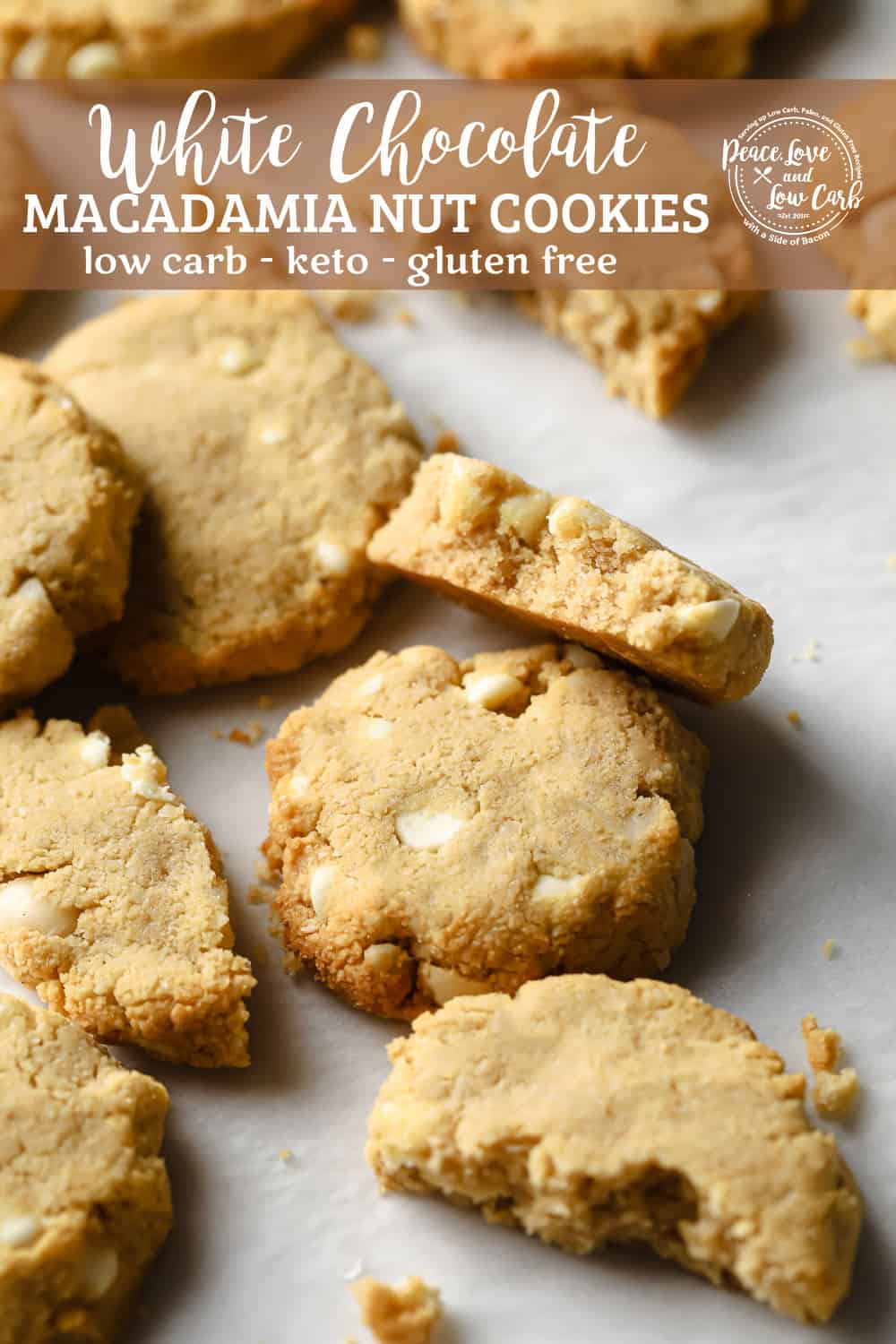 Keto White Chocolate Macadamia Nut Cookies Peace Love and Low Carb