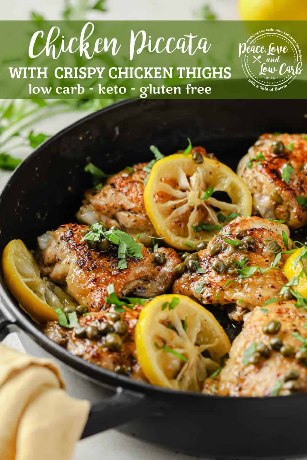 Keto Chicken Piccata - gluten free, paleo - Peace Love and Low Carb