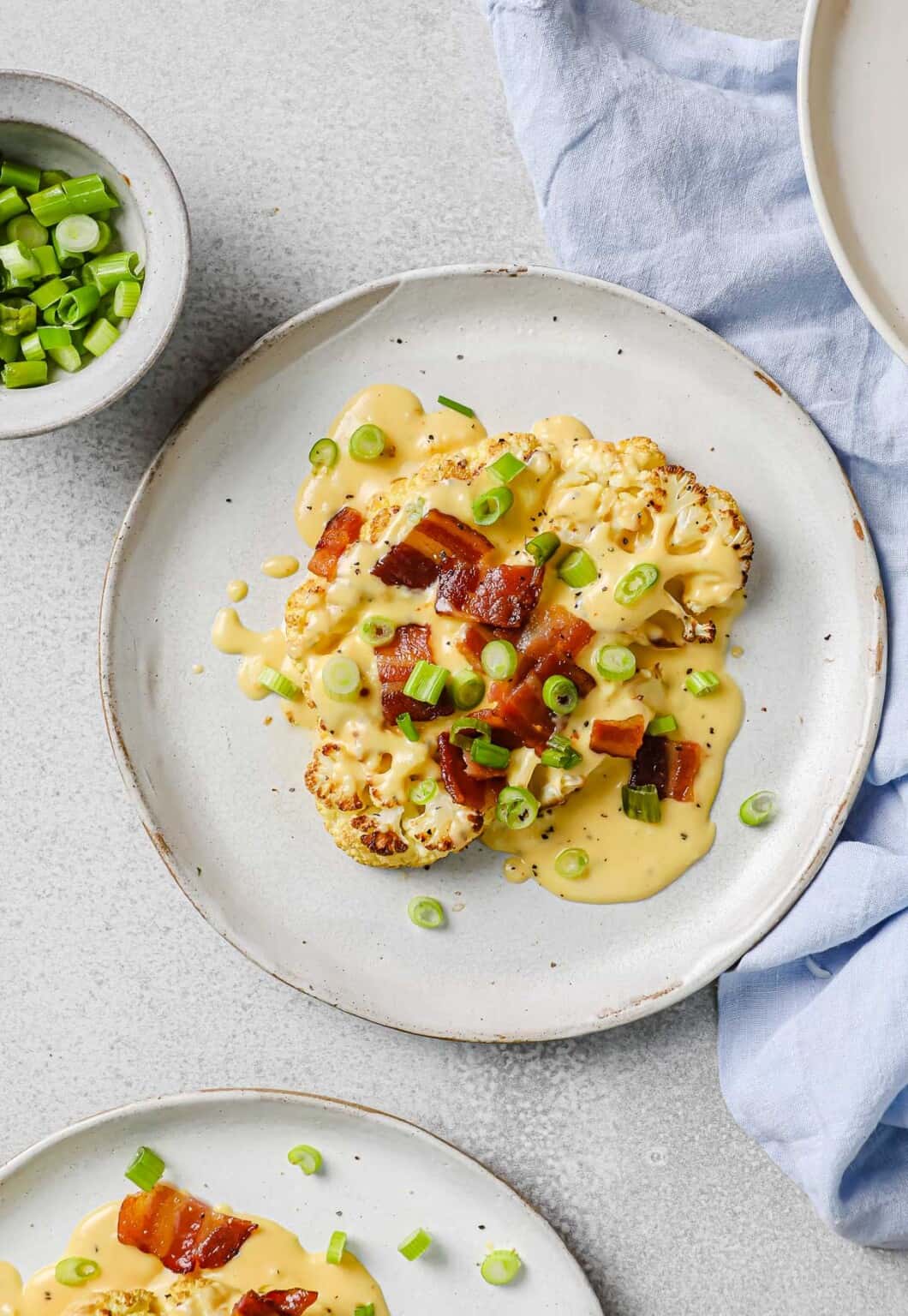 Roasted Cauliflower Steaks with Cheese Sauce Peace Love and Low Carb