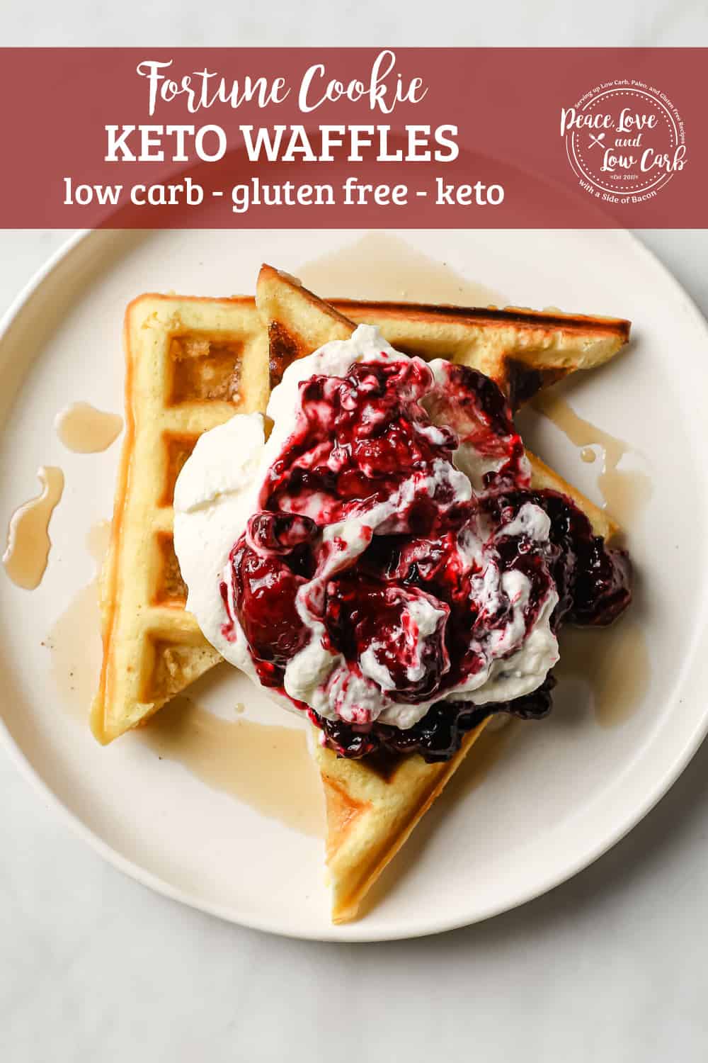 Fortune Cookie Keto Waffles Peace Love and Low Carb