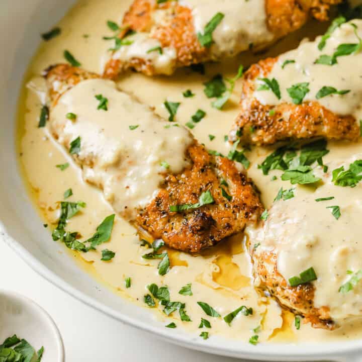 Parmesan Crusted Chicken with Lemon Cream Sauce