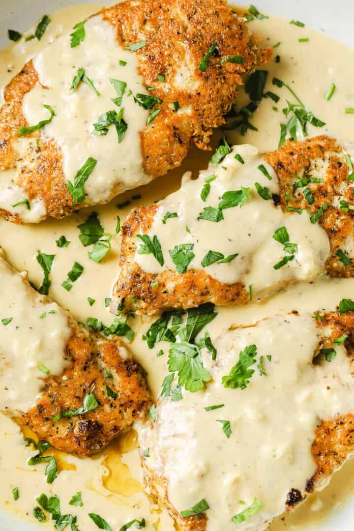 Parmesan Crusted Chicken with Lemon Cream Sauce