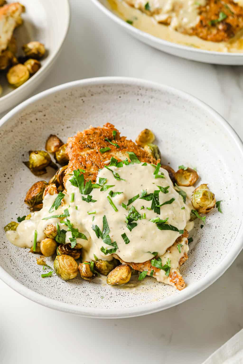 Parmesan Crusted Chicken with Lemon Cream Sauce