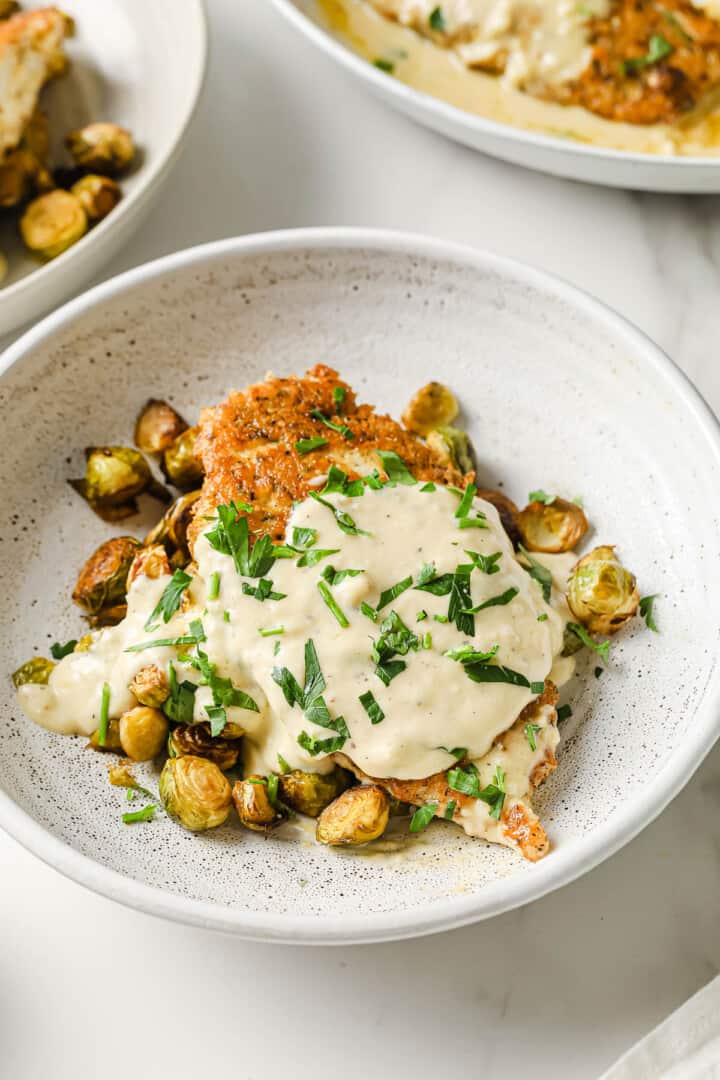 Parmesan Crusted Chicken with Lemon Cream Sauce