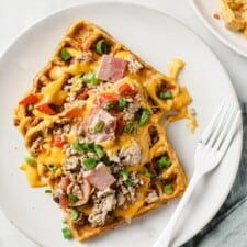 Waffle Omelets with Cheese Sauce
