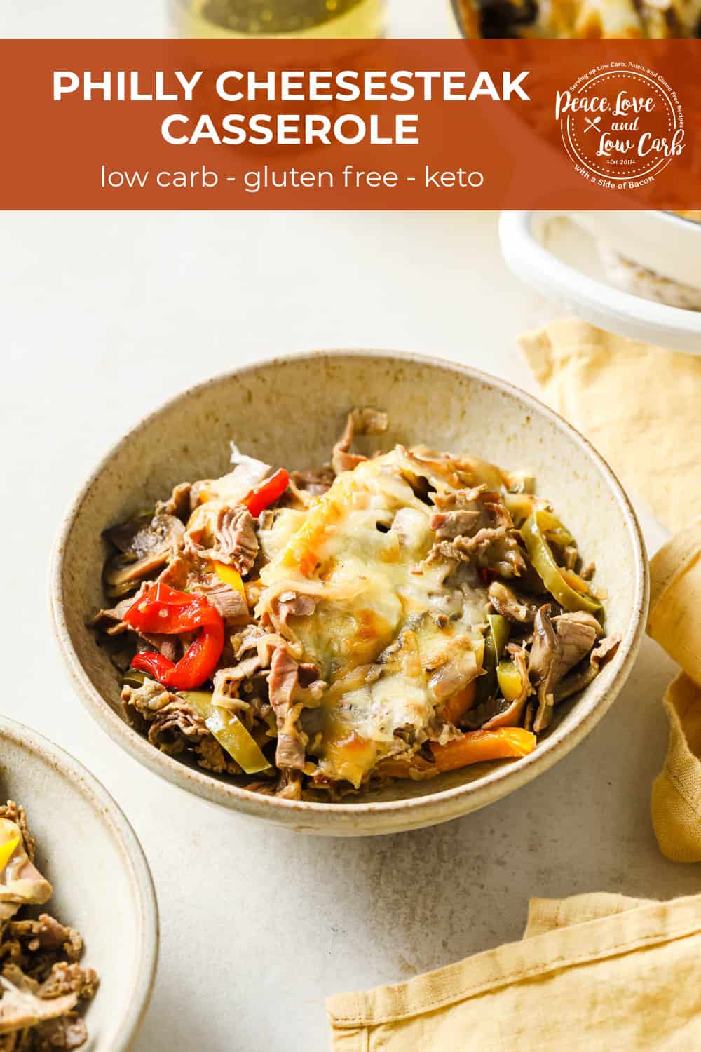 Keto Philly Cheesesteak Casserole - Peace Love And Low Carb