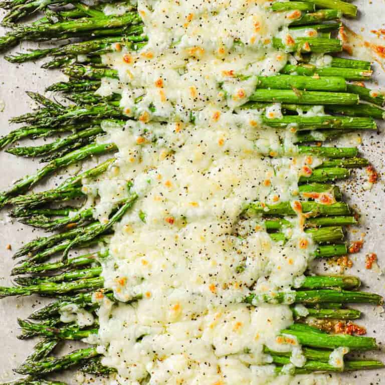 Cheesy Garlic Roasted Asparagus Fitness Crest