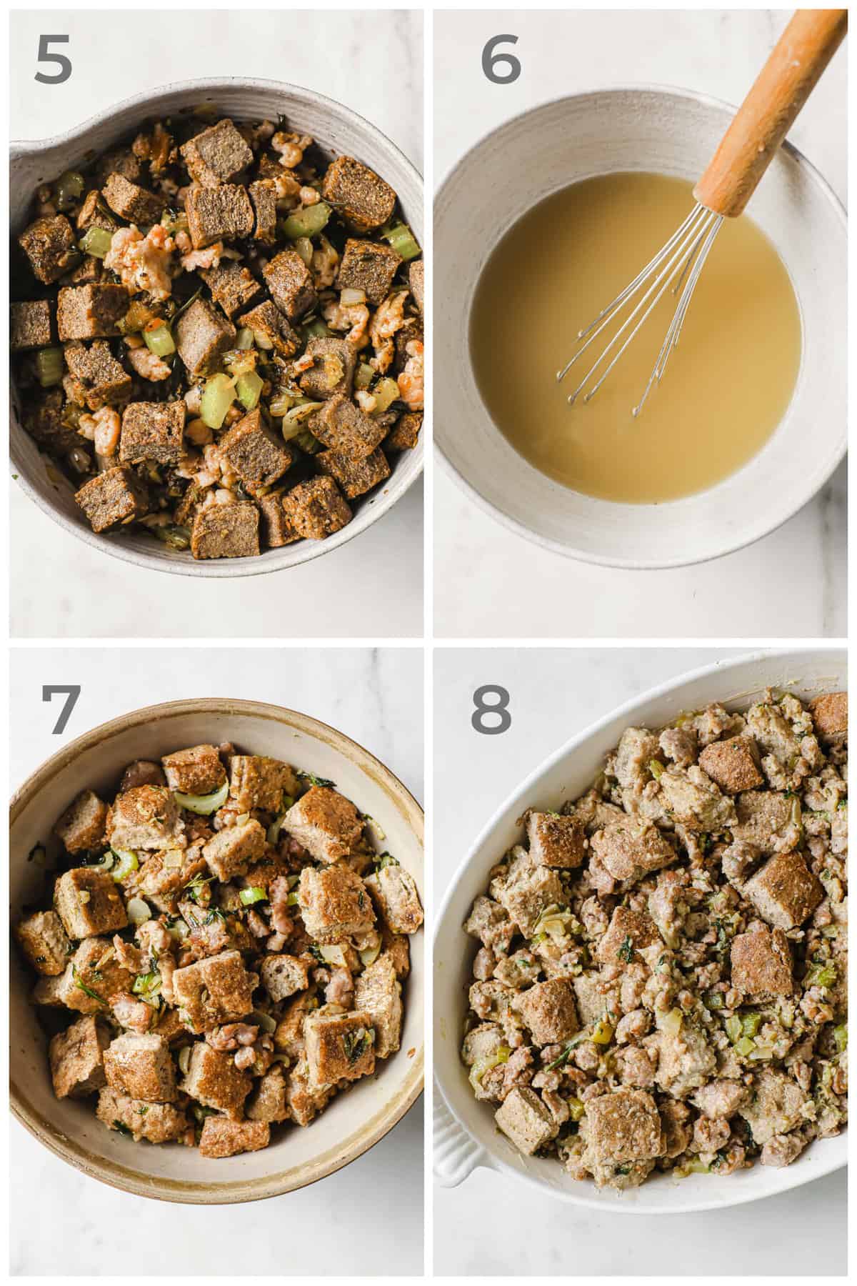 Step by Step Instructions on how to make keto and gluten free stuffing.