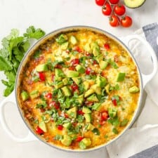 Cheesy Salsa Verde Chicken Casserole