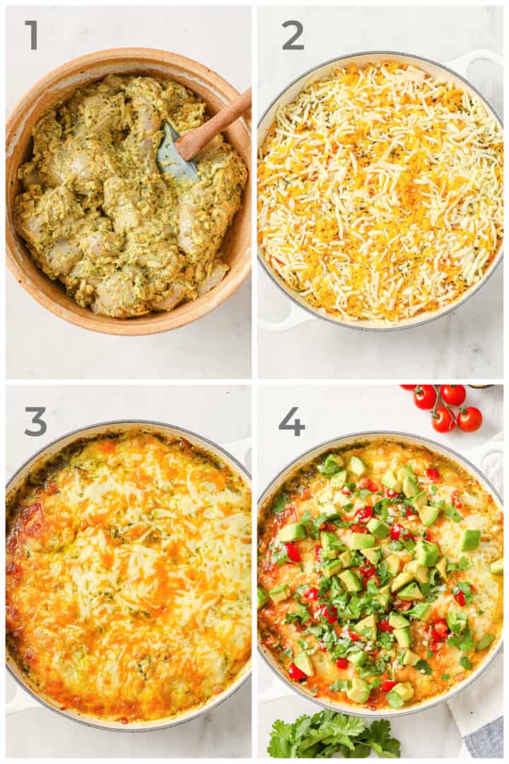 Cheesy Salsa Verde Chicken Casserole - Peace Love and Low Carb