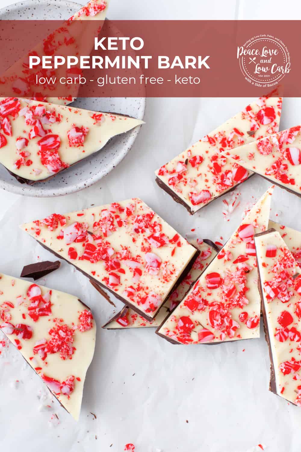 Keto Peppermint Bark Peace Love and Low Carb