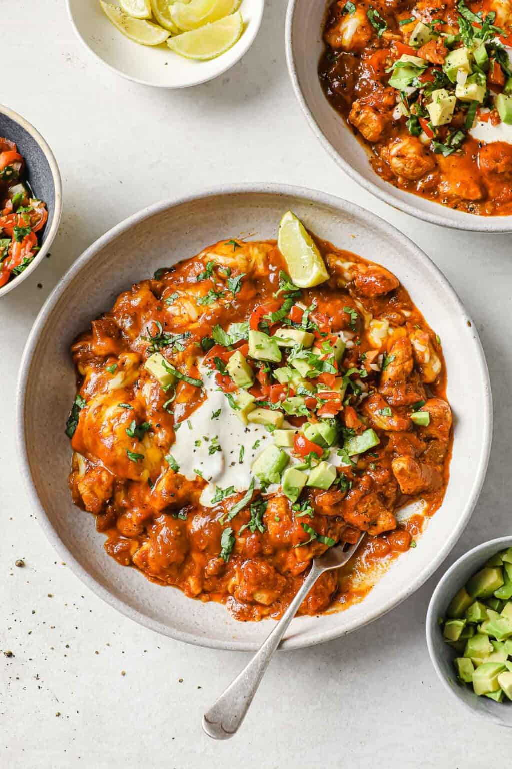 Keto Chicken Enchilada Bowls - Peace Love and Low Carb