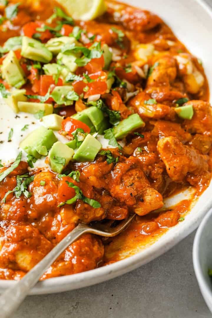 Keto Chicken Enchilada Bowls - Peace Love and Low Carb