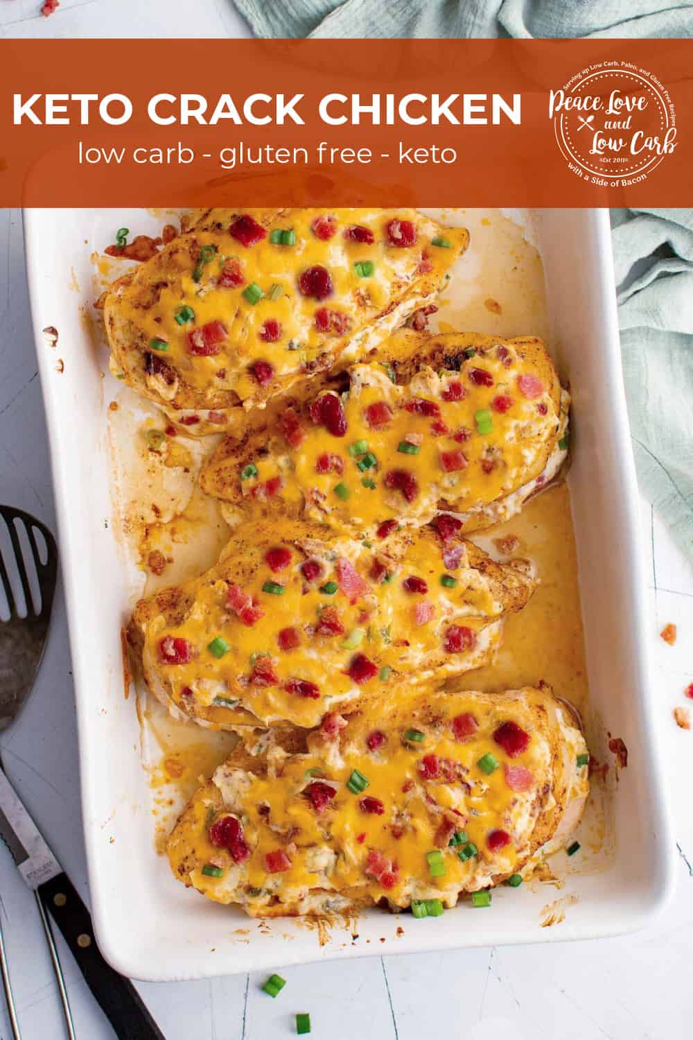 Keto crack chicken cheesy bacon ranch chicken peace love and low carb