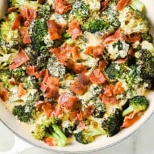 Keto Broccoli with Cheese Sauce and Bacon