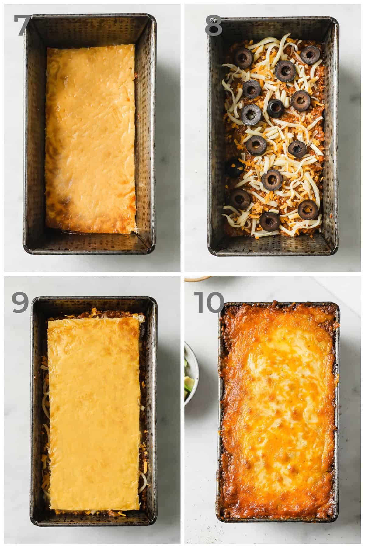 Step by step photo instructions for how to make a low carb and gluten free taco lasagna recipe.